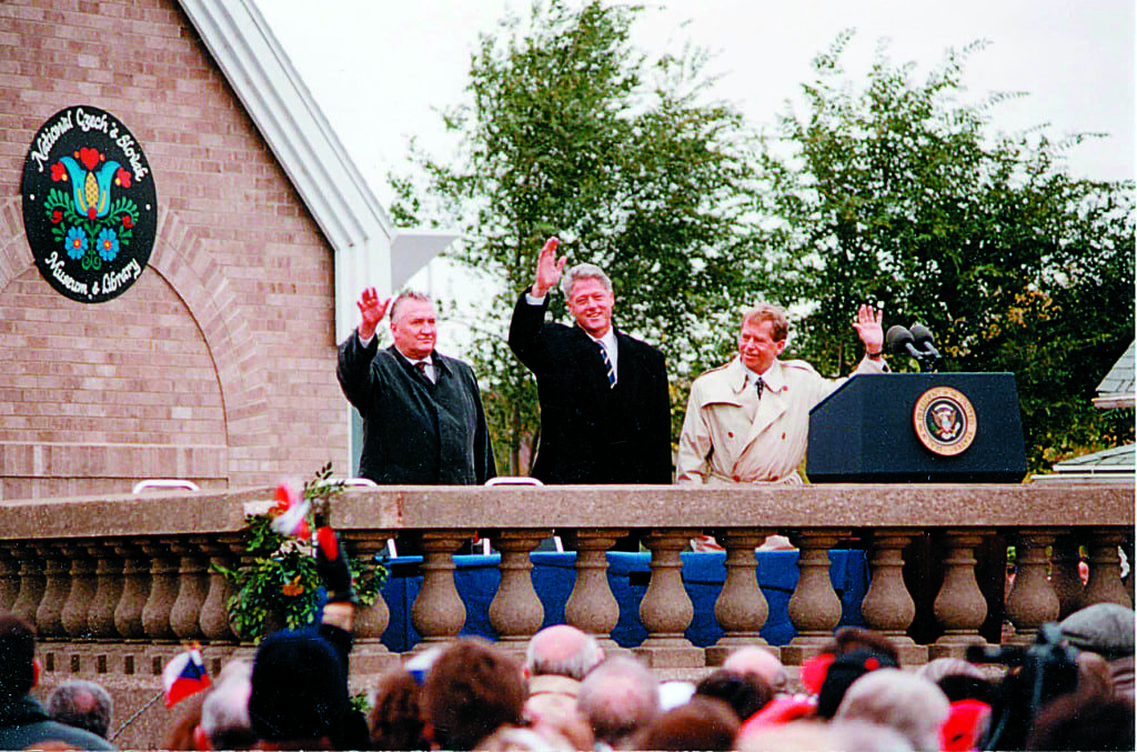 United States President Bill Clinton, Czech President Václav Havel, and Slovak President Michal Kováč at NCSML in 1995